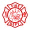 Fireman emblem sign on white background. fire department symbol. firefighterâ€™s maltese cross. flat style