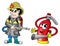 Fireman and fire extinguisher