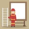 Fireman isolated vector illustration