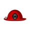 Fireman\\\'s helmet with flashlight  red. Isolated color image