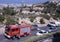 Fireman at the scene of a car accident the uphill entrance road to the Carmel neighborhoods in Haifa