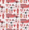 Fireman seamless pattern