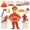 Fireman and Special Objects Set around