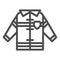 Fireman uniform line icon. Fireproof suit outline style pictogram on white background. Fire jacket protection for mobile