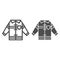 Fireman uniform line and solid icon. Fireproof suit outline style pictogram on white background. Fire jacket protection