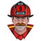 Fireman. Vector illustration of a man in uniform. Emergency service worker or employee. Dangerous job