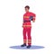 Fireman wearing firefighter uniform vector illustration