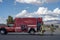 Firemen and emergency fire rescue vehicles Mojave desert town, Pahrump, Nevada