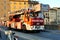 Firemen, firefighters in the car going on a mission , Italy