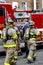 Firemen at a house fire in Toledo, Ohio