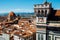 Firenze old town panoramic view from Bell Tower Giotto`s Campanile in Florence, Italy