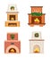 Fireplace Christmas Decoration of Stoves Icons