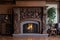 fireplace with elegant carved wooden details