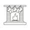 A fireplace a hearth a chimney a mantelpiece icons