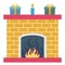 fireplace, hearth Color Vector icon which can be easily modified or edit