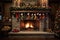 fireplace with holiday stockings hung on the mantle