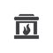 Fireplace icon vector