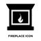 Fireplace icon vector isolated on white background, logo concept