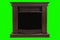 Fireplace isolated on green screen. Perfect for your own background using green screen