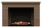 Fireplace with little fire inside on white background