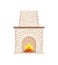 Fireplace with Long Chimney Paved in Stone Icon