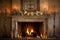 fireplace mantel adorned with candles, creating a serene ambiance