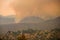 Fires in the United States on September 11, 2020. Fire and smoke in the mountains in northern Los Angeles.