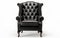 A fireside chair in black against a white background -Generative Ai