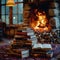 Fireside pages Dive into a world of books with cozy comfort