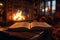 Fireside relaxation, Open book adds to the magical chalet atmosphere