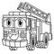 Firetruck with Face Vehicle Coloring Page for Kids
