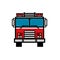 Firetruck front view filled outline icon