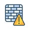 Firewall alert antivirus protection single isolated icon with filled line style