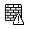 Firewall alert antivirus protection single isolated icon with outline style