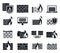 Firewall data icons set, simple style
