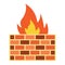 Firewall flat icon, security and brick wall