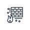 firewall icon vector from hardware network concept. Thin line illustration of firewall editable stroke. firewall linear sign for