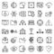 Firewall icons set, outline style