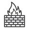 Firewall line icon, security and brick wall