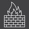 Firewall line icon, security and brick wall