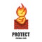 Firewall logo. Protection logo.Cyber security emblem.