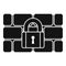 Firewall padlock icon, simple style