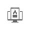 Firewall protected, internet, internet security, network protection, secure server site icon