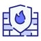 Firewall security anti virus protection single isolated icon with dash or dashed line style