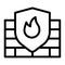 Firewall security anti virus protection single isolated icon with outline style