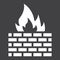 Firewall solid icon, security and brick wall