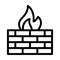 Firewall Vector Thick Line Icon For Personal And Commercial Use