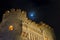 Firewall, Wall with Toledo gate at night, beautiful building wit