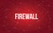 Firewall white text illustration with red constellation map as background