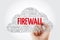 FIREWALL word cloud with marker, technology concept background